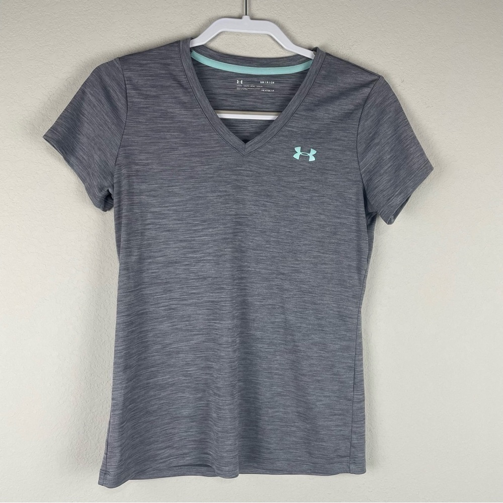 Under Armour Gray Space Dye Short Sleeve Loose Athletic Athleisure Shirt Small